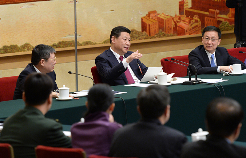 2014年3月習近平總書記參加十二屆全國人大二次會議上海代表團的審議,。