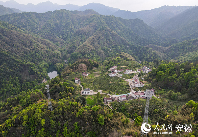 航拍貴池區(qū)梅村鎮(zhèn)霄坑村。人民網(wǎng) 王銳攝